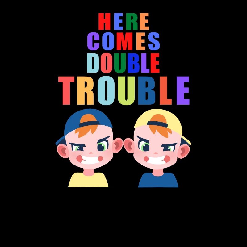Here comes double Trouble twins boys