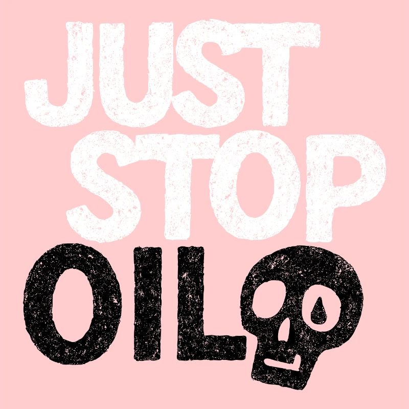 Auffällige „Just Stop“-Protestgrafik