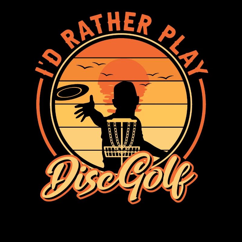 Retro Sunset Je préfère jouer au Disc Golf