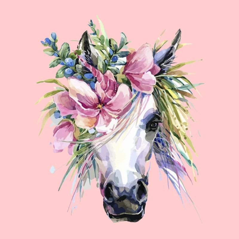 Pferd Blumen einhorn