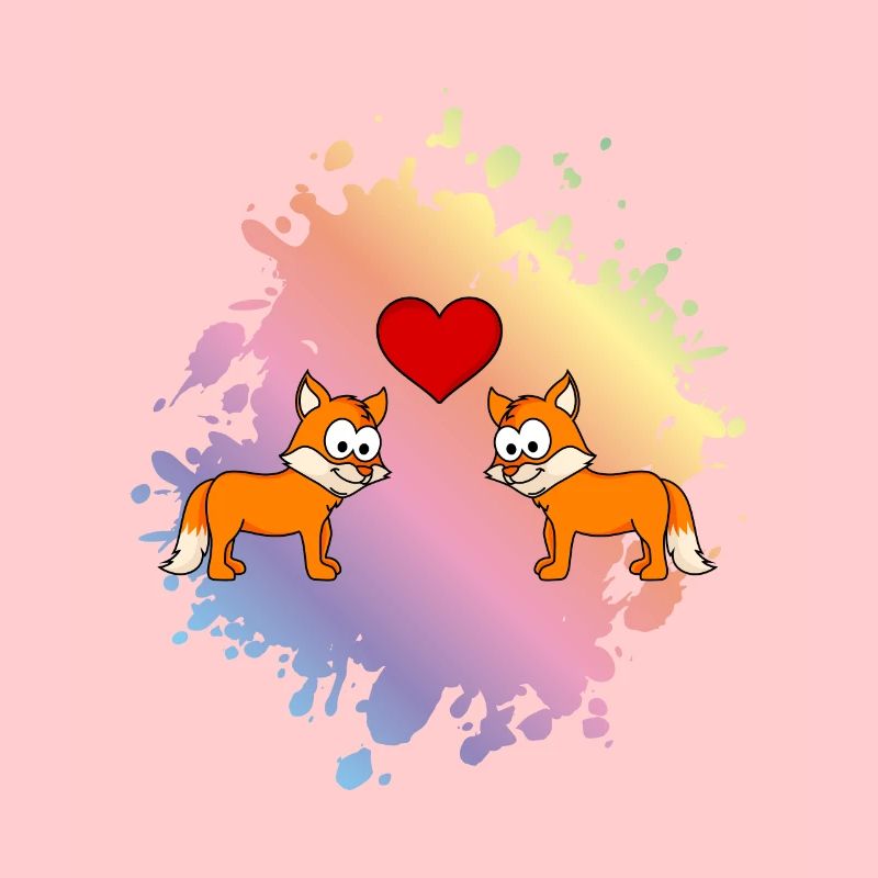 Fuchs Comic Paar Liebe