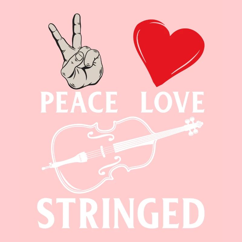 Peace Love Stringed Guitar Player