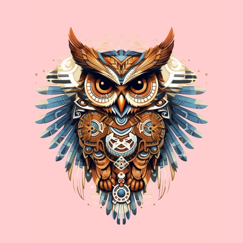 Belle chouette décorée dans un style moderne