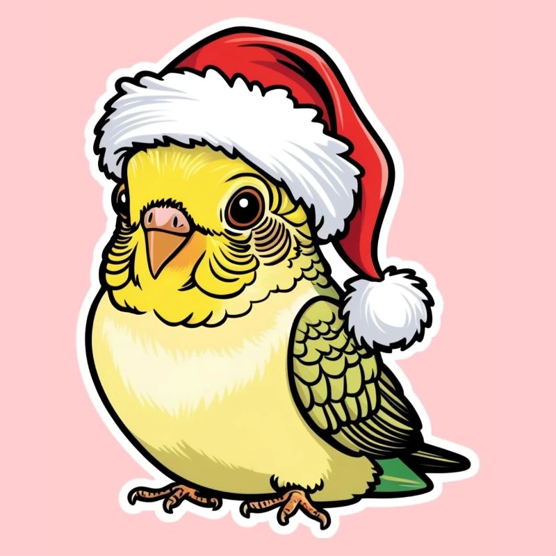 Perruche Noël Mignon Chapeau de bande dessinée