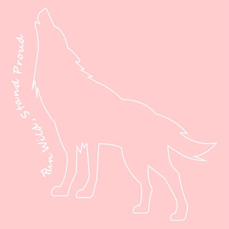 Heulender Wolf Linie Kunst Design