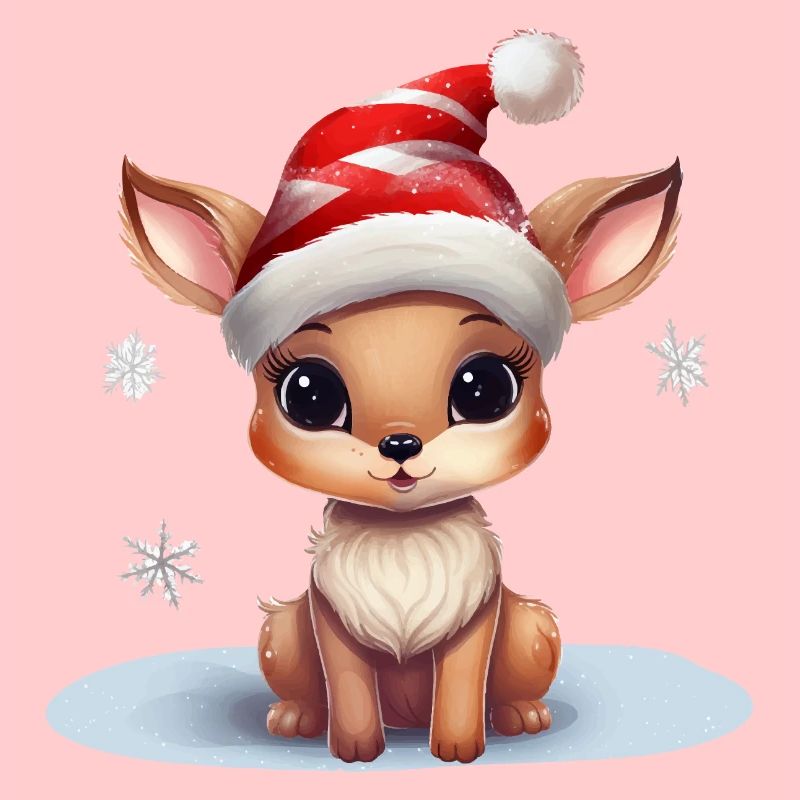 Fauve dans le style de Noël Joyeux Noël, Faon