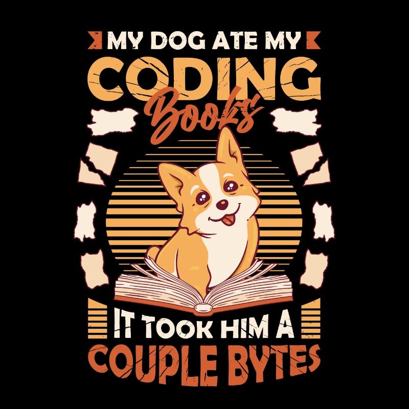 Dog Bytes Code Computer Joke Programmation