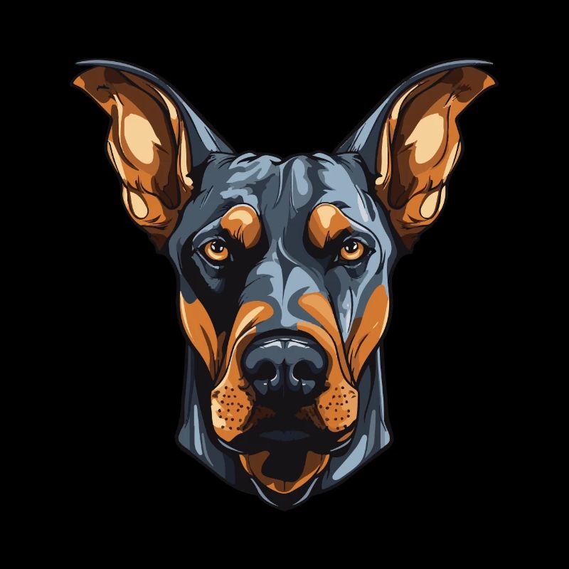 Tête de chien Doberman