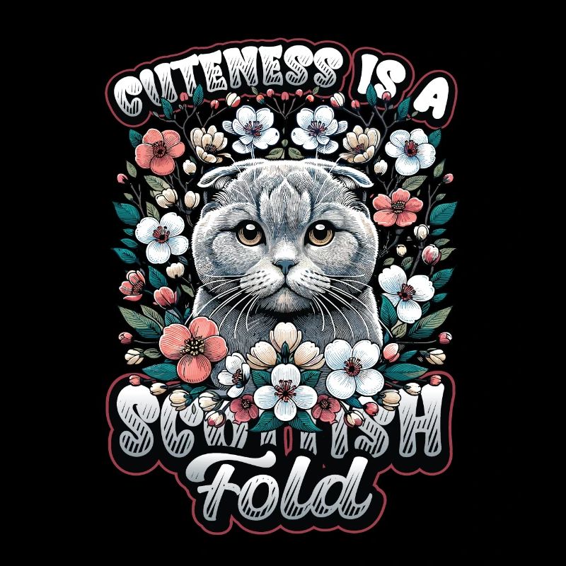 Motif de chat pli écossais mignon