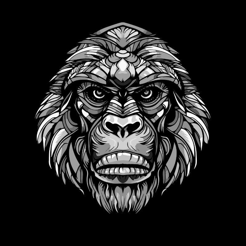 Tête d’animal de gorille