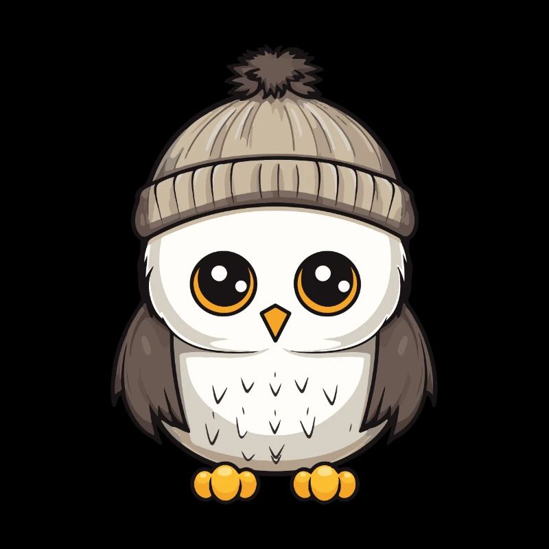 Eule Winter Comic Illustration