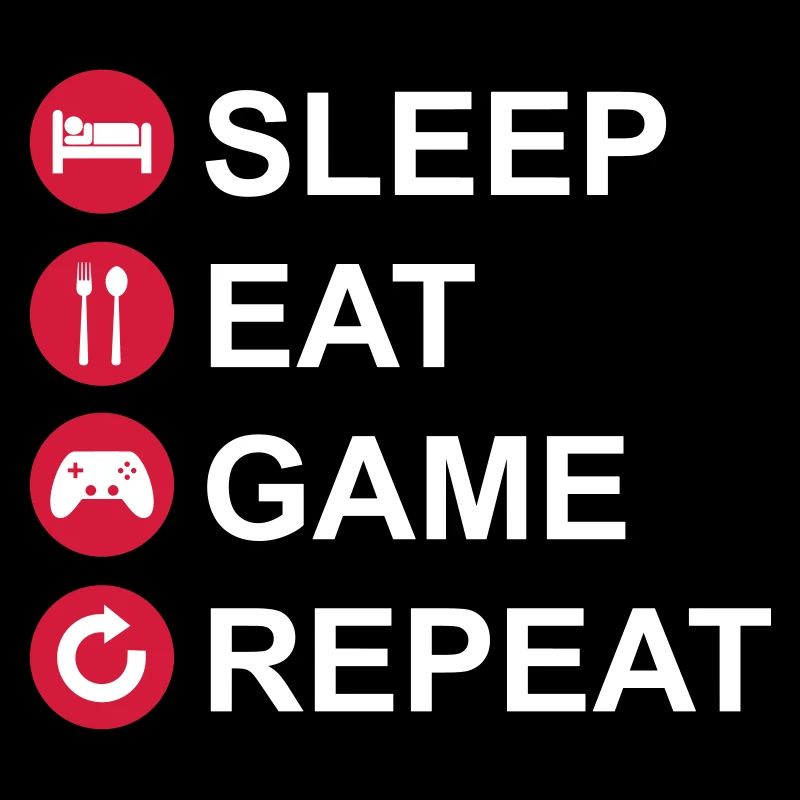 Dormir. Manger. Jeu. Répéter. T-shirt