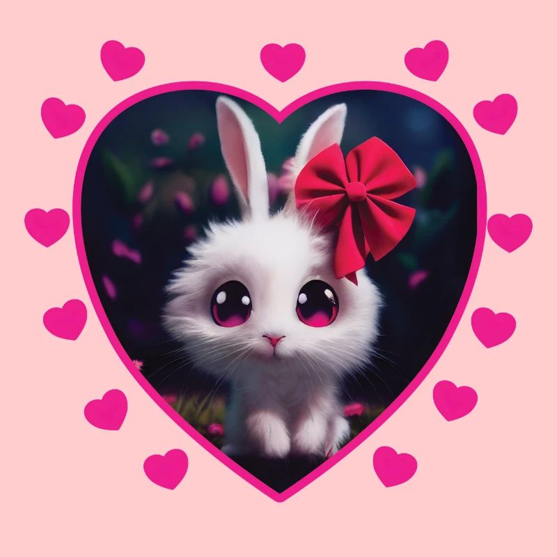Cute rabbit with a bow