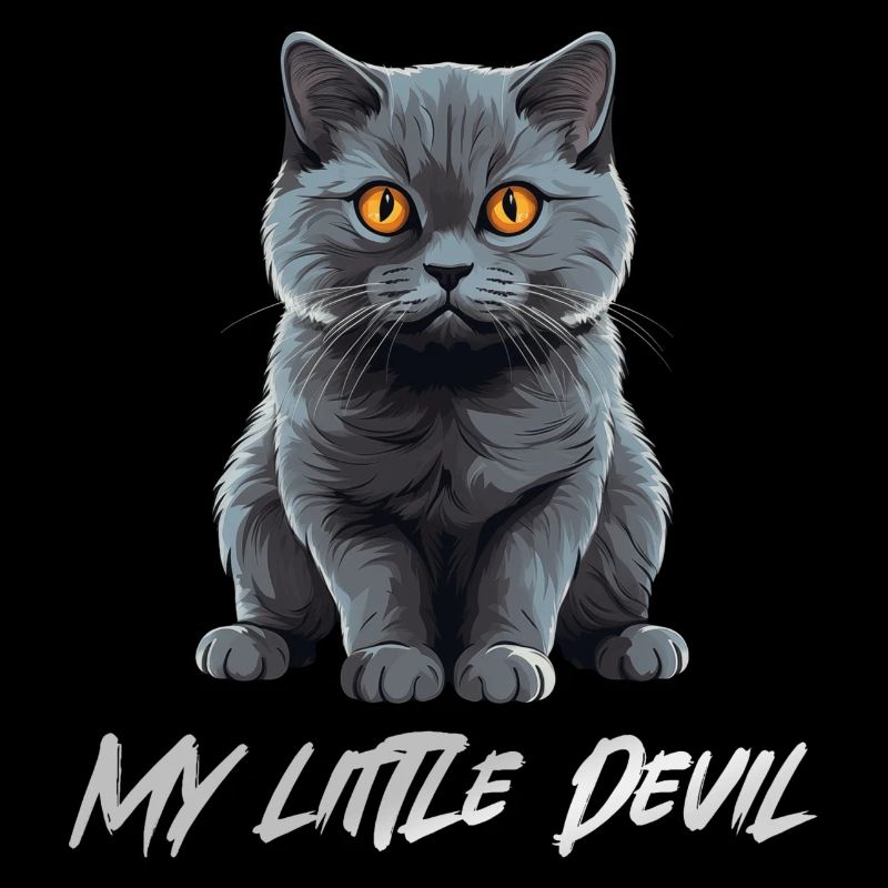 Chat Gris Mignon Mon Petit Diable