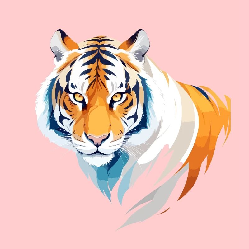 Tiger Vektor Kunst mit lebendiger Farbillustration