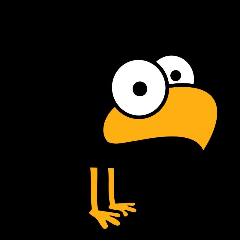 Rabe Comic Vogel steht guckt lustig Cartoon Humor