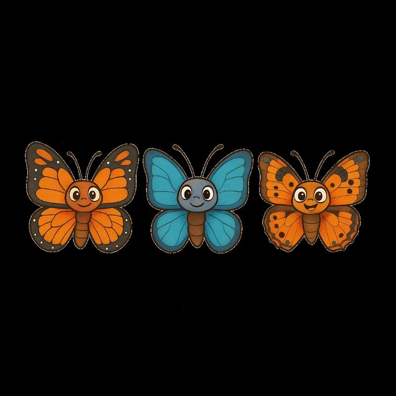 Trois papillons