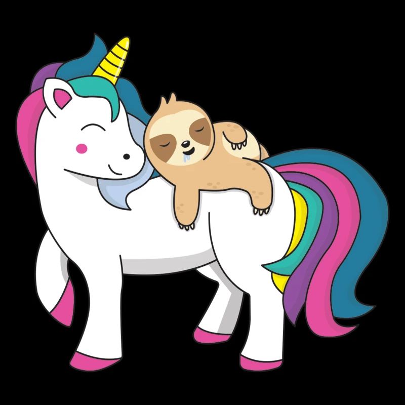 Faultier Reiten Einhorn