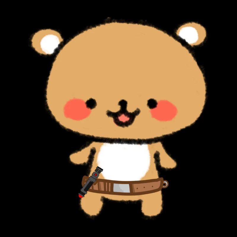 Bär mit eingeklappten Lichtschwert