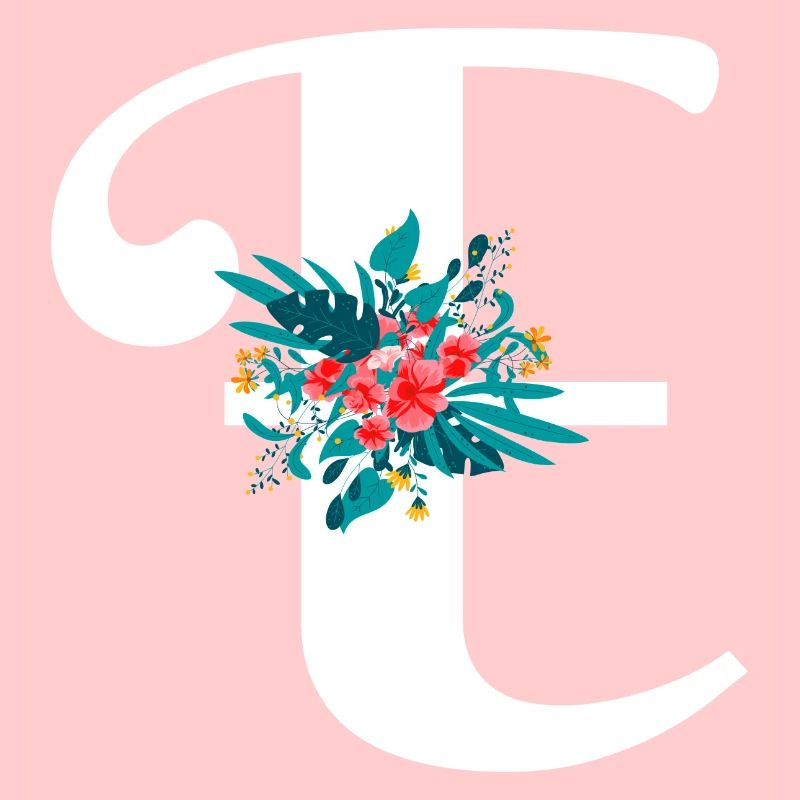 Buchstabe E geblümt