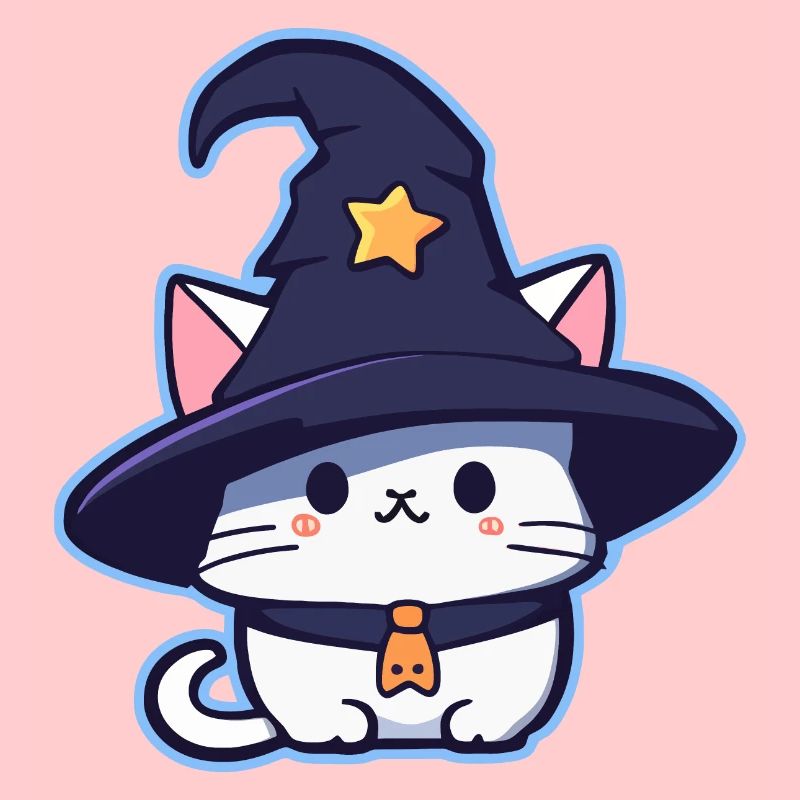 Cute witch cat