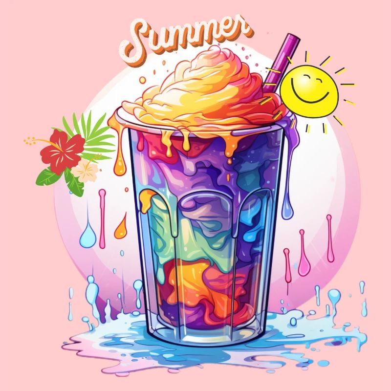 Slush Eis Regenbogen Farben Sommer Spaß Urlaub
