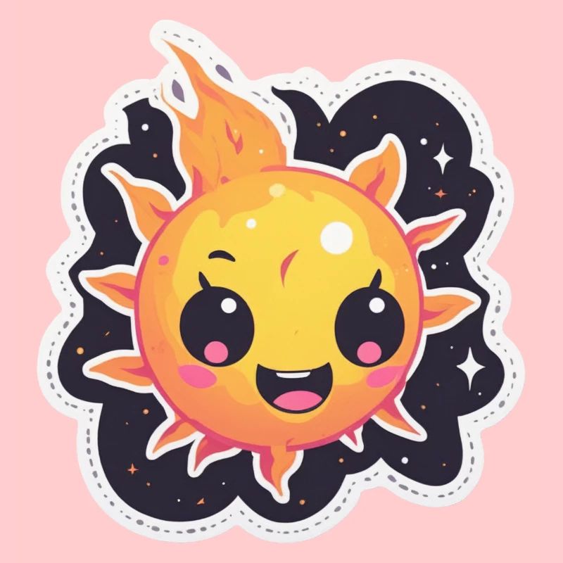 Boule de feu heureuse et dure dans l’espace