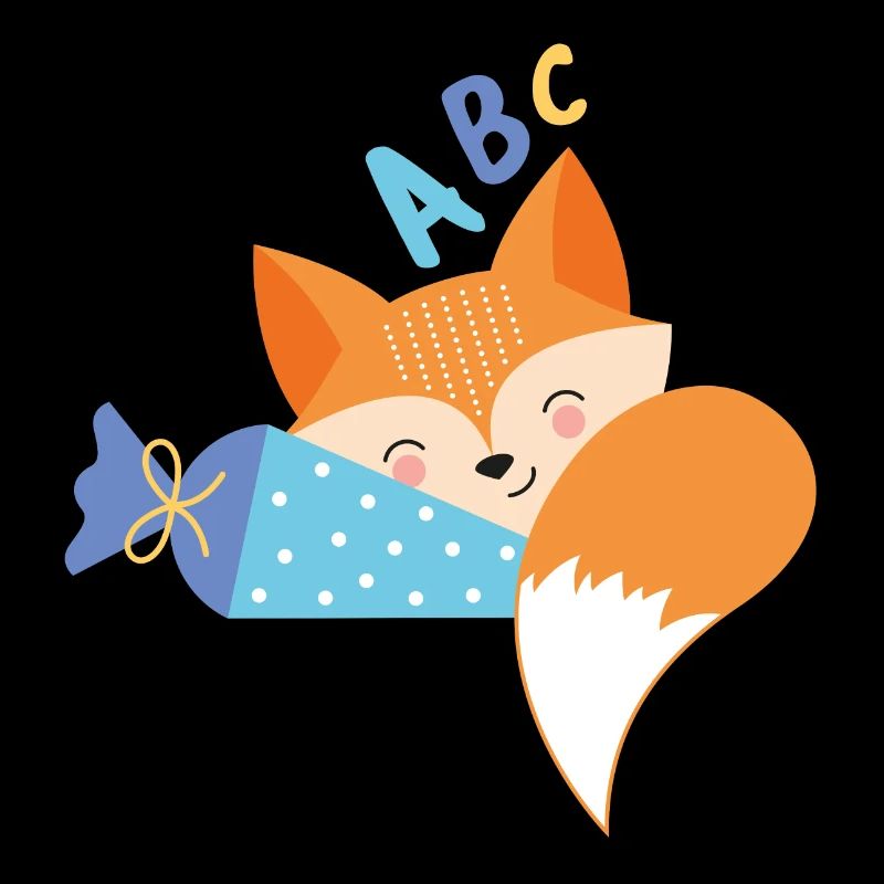 Fuchs mit Schultüte Einschulung