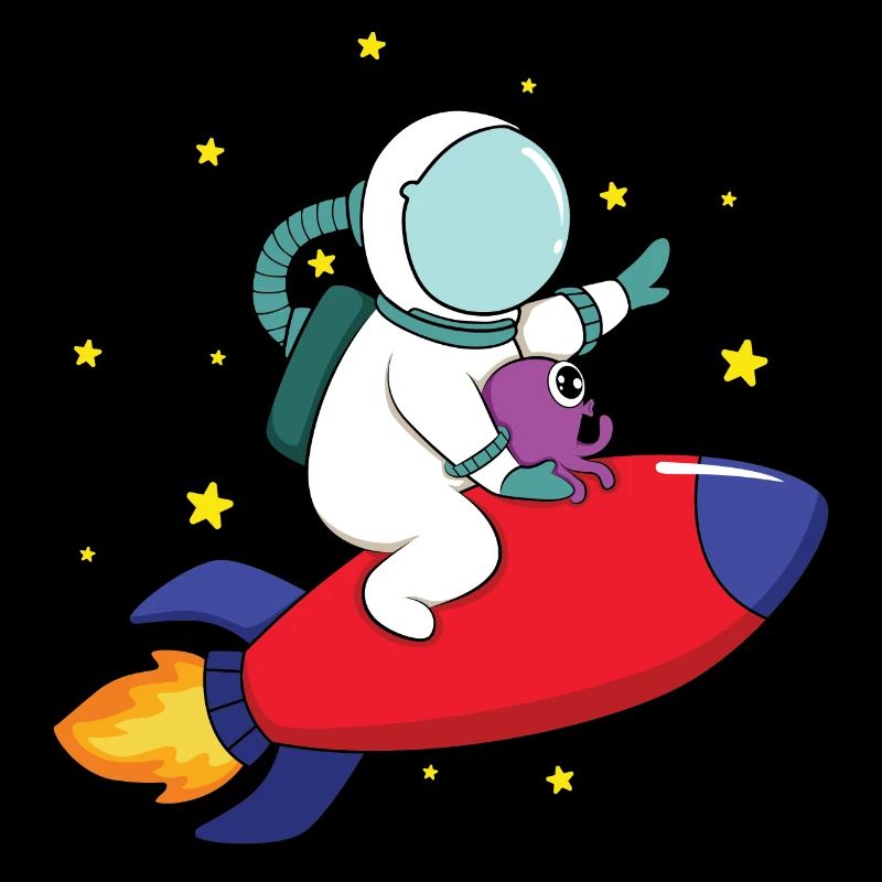 Astronaut auf Rakete