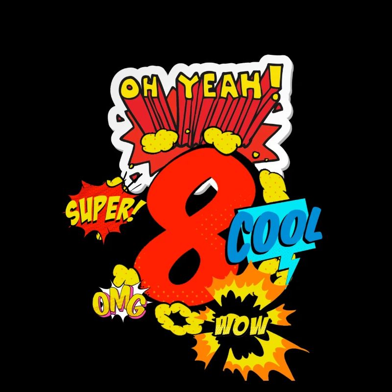 8 Jahre comic Stil 8. Geburtstag