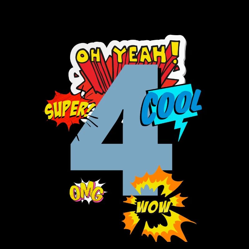 4 jahre Geburtstag Superheld comic