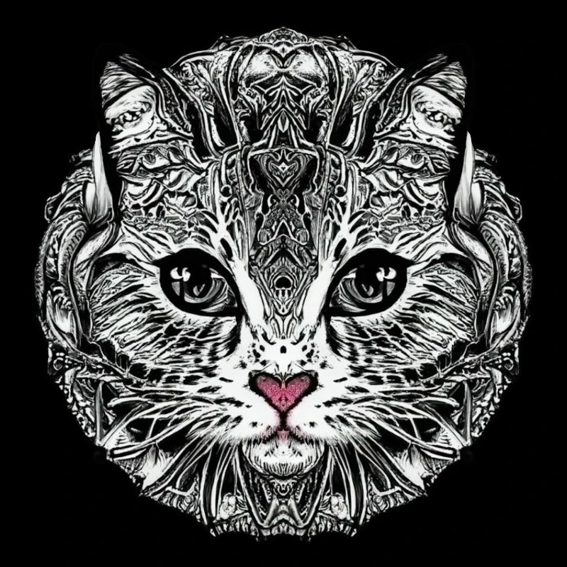 CHAT STYLISÉ MANDALA TRUFFE ROSE