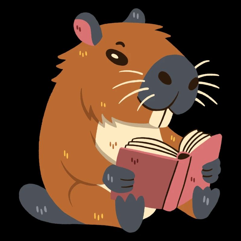 Capybara reads a book