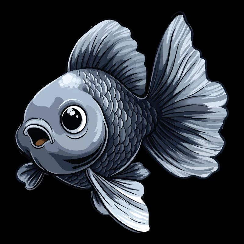 Poisson rouge à queue voilée argentée