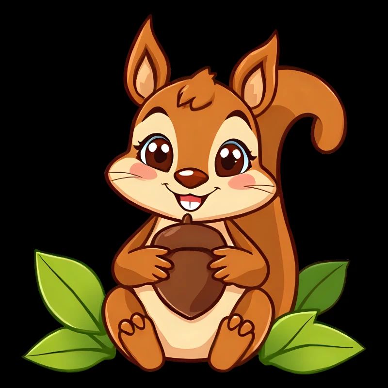 Friendly Squirrel with Heart Cookie in Nature