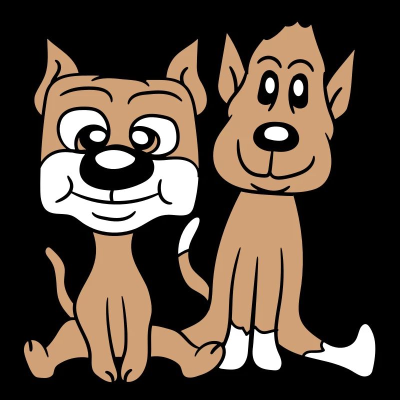 2 Hunde Freunde Sitzen Niedlich Zwei Team Crew Duo