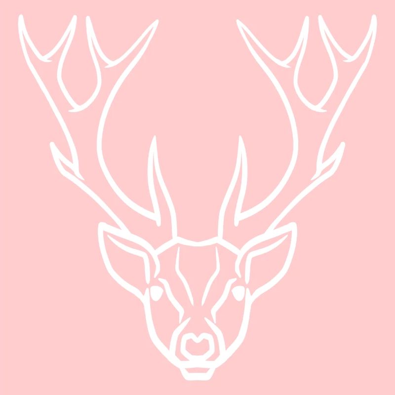 Deer head symbol white