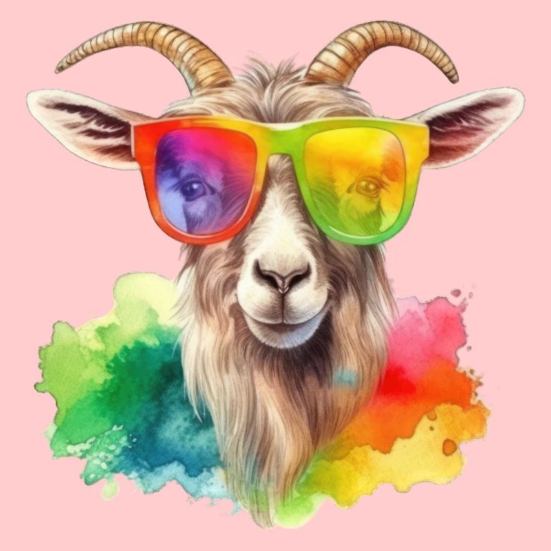 Bunte coole Ziege mit Sonnenbrille