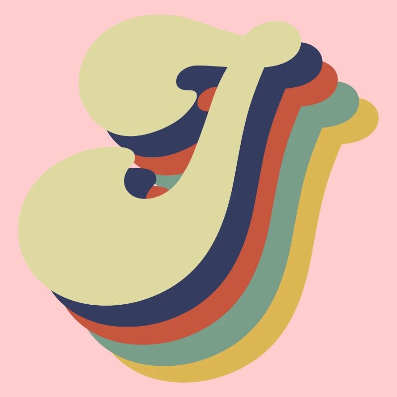Retro J Buchstabe