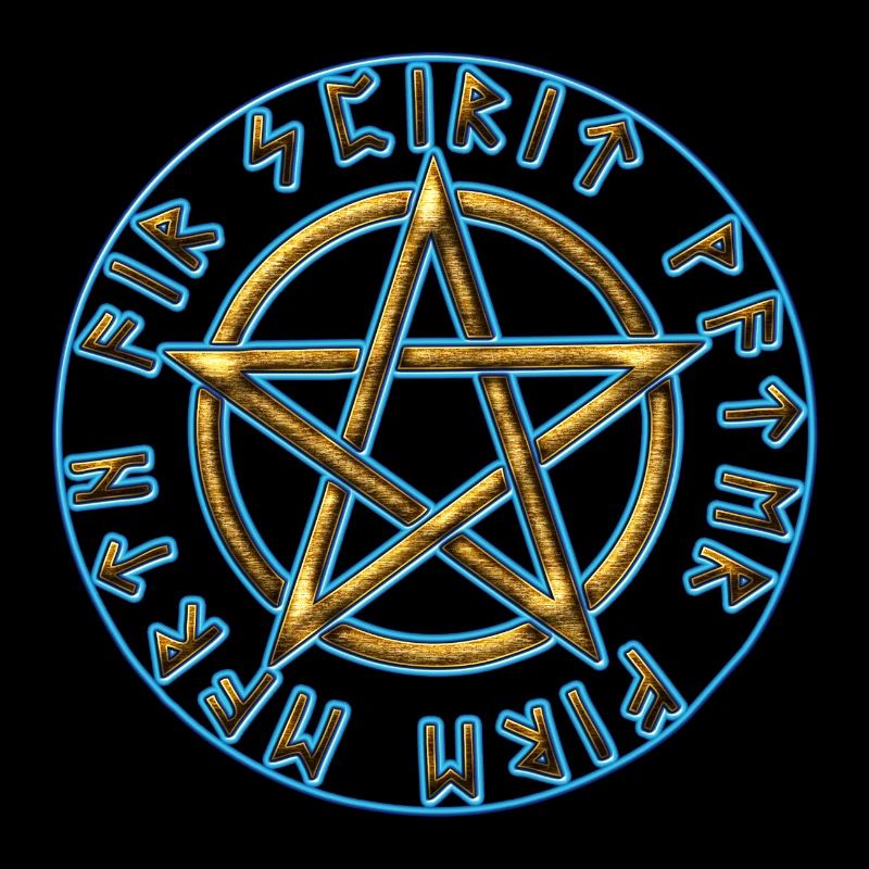 Runen Pentagramm Elemente Schutz Amulett Magie