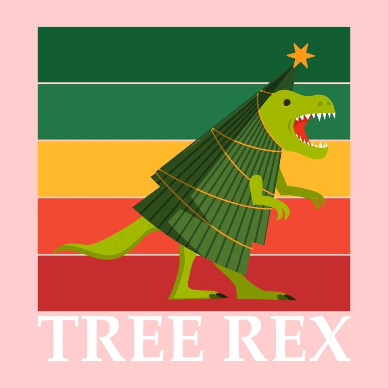 Tree rex christmas dinosaur gift saying