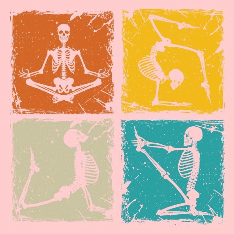 Squelette drôle pose radiologie technologue IRM