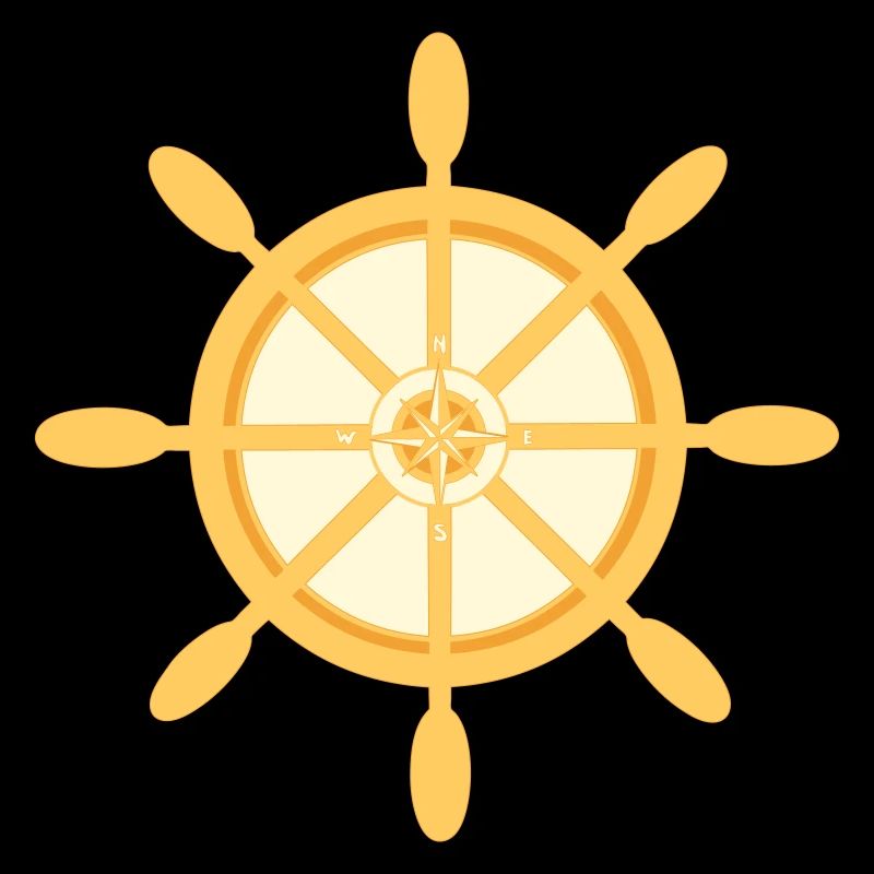 Schiffsrad Schiffssteuerrad mit Himmelsrichtungen