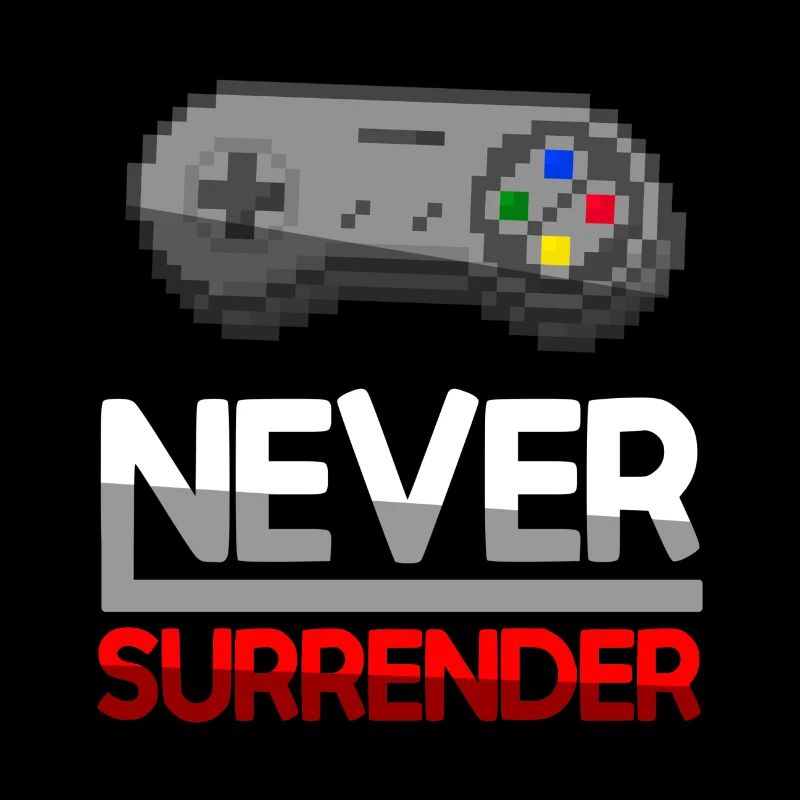 NEVER SURRENDER (Rot) + SNES Controller - Gaming