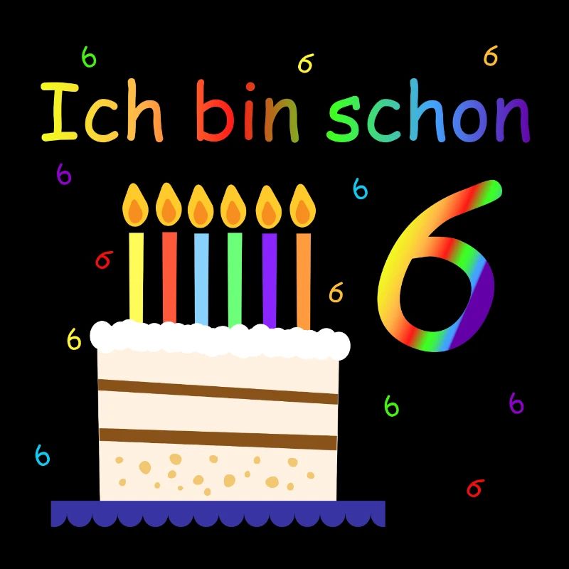 Ich bin 6 Jahre Geburtstag Torte Design Kinder