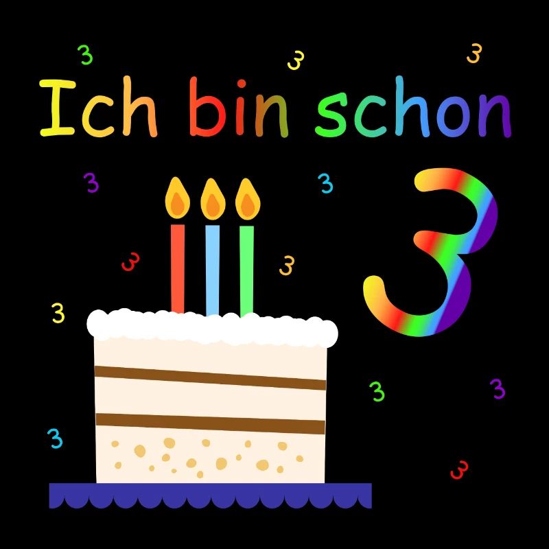 Ich bin 3 Jahre Geburtstag Torte Design Kinder