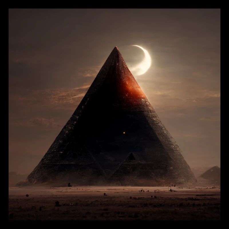 Egyptian Pyramid with Eclipse