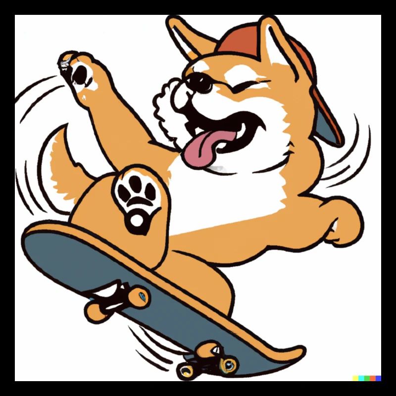 Very cool looking shiba inu doing a kickflip