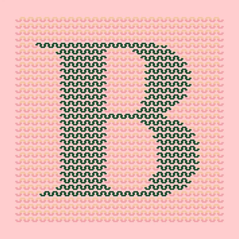 Garn Serif Buchstabe B Grün