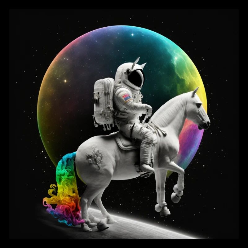 Astronaute à cheval dans l’espace